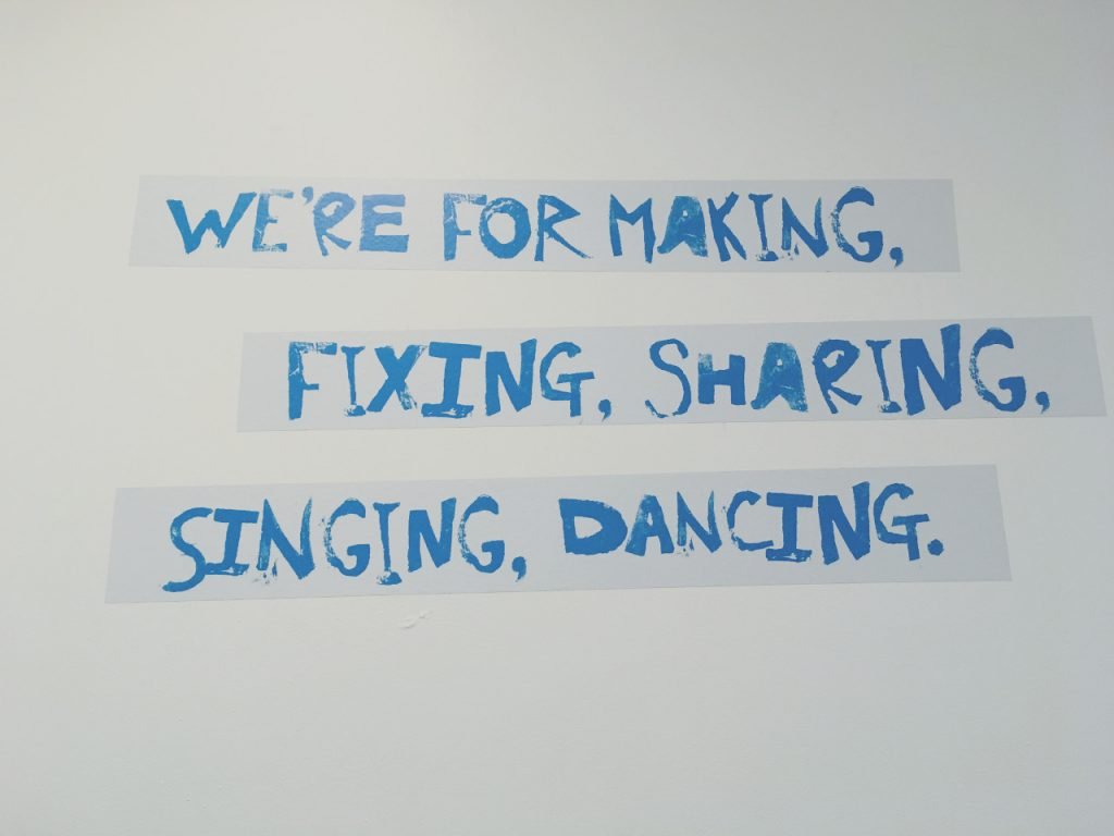 UNION19 at Kids Kabin in Walker, Newcastle - inspiring wall art - We are for making, fixing, sharing, singing and dancing.